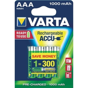 Аккумулятор бытовой Varta R3 AAA BL4 NI-MH Power 1000mAh (4/40/200)