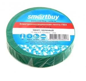 Изолента Smartbuy 0,13*15мм, 10м, зеленая (10/500)
