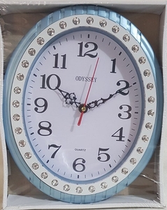 Часы настенные пластик, 27х22 см, фиолет (6411)