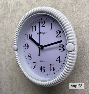 Часы настенные пластик, D=17см, белый (533)