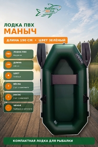 Лодка ПВХ надувная Маныч 190 зеленый