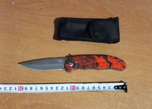 Нож выкидной, полуавтомат, чехол, А816