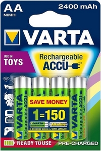 Аккумулятор бытовой Varta R6 AA BL4 NI-MH R2U 2400mAh (4/40/200)