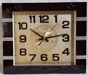 Часы настенные пластик, 45х35см, коричневый (2880D-BR)