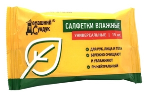 Влажные салфетки "Домашний Сундук" УНИВЕРСАЛЬНЫЕ в упаковке 15шт ДС-208