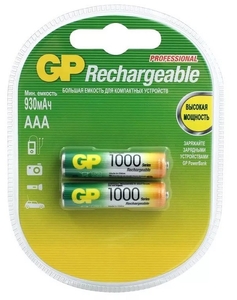 Аккумулятор бытовой GP R03 AAA BL2 NI-MH 1000mAh в пластиковой упаковке (2/20/200)