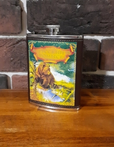 Фляга кожа, металл нержавейка 8OZ "Русский промысел"