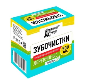 Зубочистки 500шт в индивид. упаковке МЕНТОЛ ДС-427 (2/72)