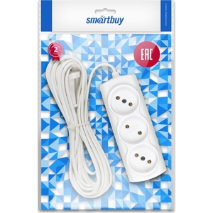 Удлинитель 3 гнезда 1,5 метра 10А/2,2кВт без заземления ПВС 2х1,0 Smartbuy