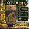 Набор шампуров Медведь 10шт кованые, нож для мяса кованый,  ручная работа, подставка металл
