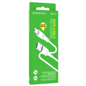 Кабель Borofone BX43 Micro, 2,4А, 1 метр, коробка