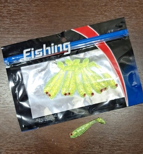 Силикон Fishing рыбка желтый неон 10шт, 6,5см