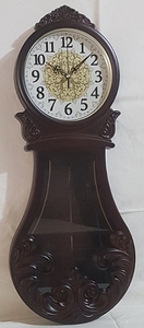 Часы настенные пластик, маятник, 67х28см, темный (6846)