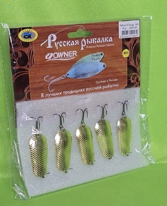 Блесна колебалка, 9гр Русская рыбалка, OWNER, Gold (5/50)