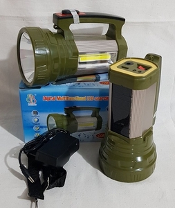 Фонарик аккумуляторный ручной (прожектор) + бок. COB LED + солн.батар,+ POWER BANK, Вb-002