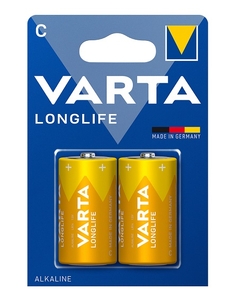 LR14 Varta LONGLIFE C BL2 Alkaline 1.5V желтая (4114) (2/20/200)