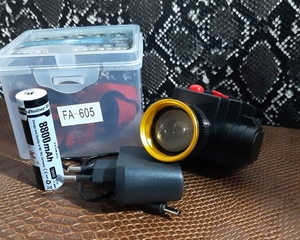 Фонарик налобный аккумуляторный BOX FA605-T6 LED