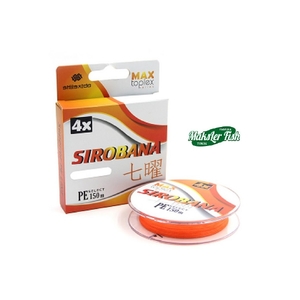 Шнур плетеный "Shii Saido" Sirobana 4X, L-150 м, d-0,083 мм, test-3,17 кг, orange SBLS150-4X-08OR