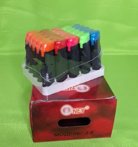 Зажигалки ONEY J-08 турбо с крышкой (50/1000)