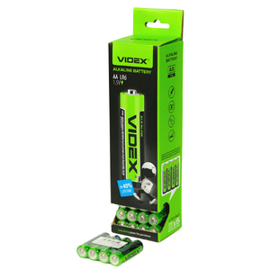 LR6 Videx АА батарейка alkaline щелочная shrink 4 (60/720)