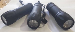 Фонарь ручной на батарейках 9 LED (3хААА), арт.608-9/608-19 (1/24)