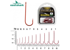 Крючки ABERDEEN RED (красн.) Vasakura № 10 (уп/10 шт) Япония