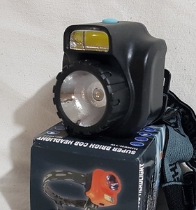 Фонарь налобный на батарейках (COB + LED), Т-837 (60)