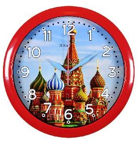6026-63 "Кремль. Собор." Часы настенные  пластик
