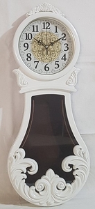Часы настенные пластик, маятник, 67х28см, белый (6846)
