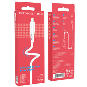 Кабель Borofone X48 Iphone 1 метр, 2,4А, коробка