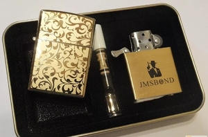 Набор подарочный (зажигалка бензиновая + зажигалка электронная + мундштук) арт.4021