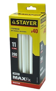 Клей стержень, 40шт в уп., STAYER, d=11мм,  длина 200 мм 