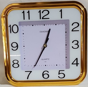 Часы настенные пластик, 29х29см, золото, (265)