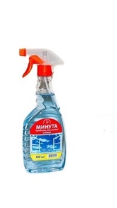 МИНУТА Средство для мытья стекол с нашатырным спиртом 0,5 л с распылителем 1-0117 (1/12)