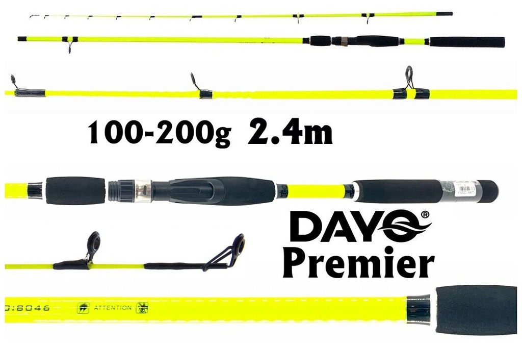 Спиннинг DAYO Premier, 2х частн, 100-200гр, 2,4м