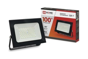 Прожектор светодиодный СДО-7 100Вт 6500К IP65 8000лм 230В черн. IN HOME