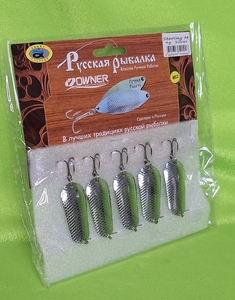 Блесна колебалка, 9гр Русская рыбалка, OWNER, Silver (5/50)