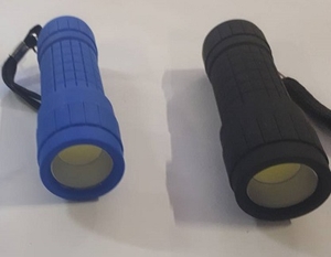 Фонарь ручной на батарейках пластик, COB LED, 3хААА, арт.1018 (1/24)