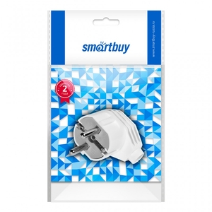 Вилка Smartbuy угловая с заземлением белая 16А 250В (SBE-16-P02-w) (5/50)