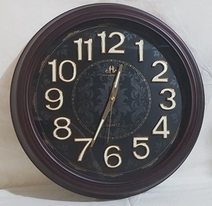 Часы настенные пластик, D=43см, черный (805-Т)