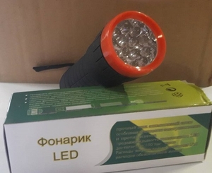 Фонарь ручной на батарейках 3хААА, 14LED,  пластик, арт.К-14 (1/36)