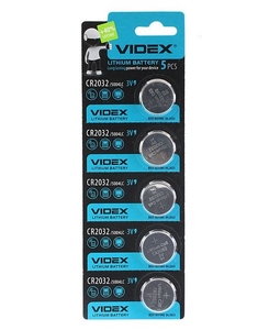 CR2032 Videx BL-5  3V батарейка Lithium (5/100)