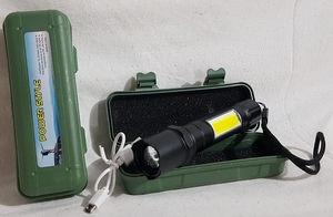Фонарик аккум., ручной Н-765 (Т6, бок COB LED, ZOOM, USB) (240)