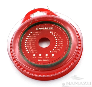 N-FTAF-360, Поводковый материал «Namazu» 1х7, d-0,24 мм, L-10 м, цв. зеленый