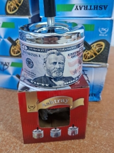 Пепельница крутящ металл, высота 7см, диаметр 9см, 190C