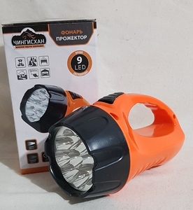 Фонарь ручной на батарейках 3хАА, 9 LED, 3Вт, 223-003 (50)